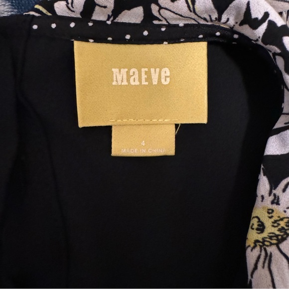 Anthropology Maeve Womens Black Daisy Top/Blouse Size 4 - Picture 9 of 11